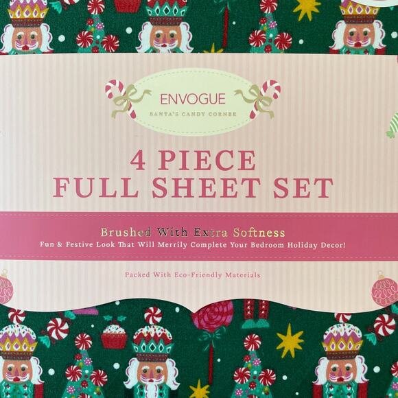 Envogue FULL Sheet Set Nutcracker Ballet Candy 4pc Christmas Bedding NEW - Picture 5 of 13
